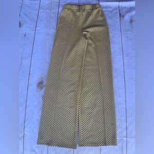 ASOS Tan Black Gold Patterned Wide Leg Pants Size 2